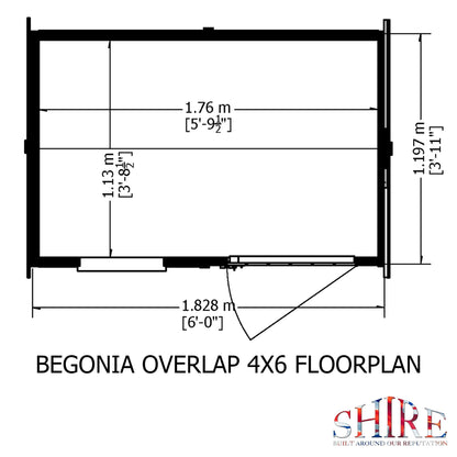 Shire Overlap 4ft x 6ft Reverse Apex Shed