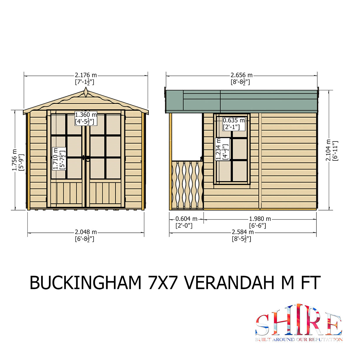 Shire Buckingham 7ft x 10ft Summerhouse With Verandah