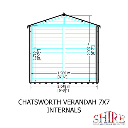 Shire Chatsworth 7ft x 10ft Summerhouse With Verandah