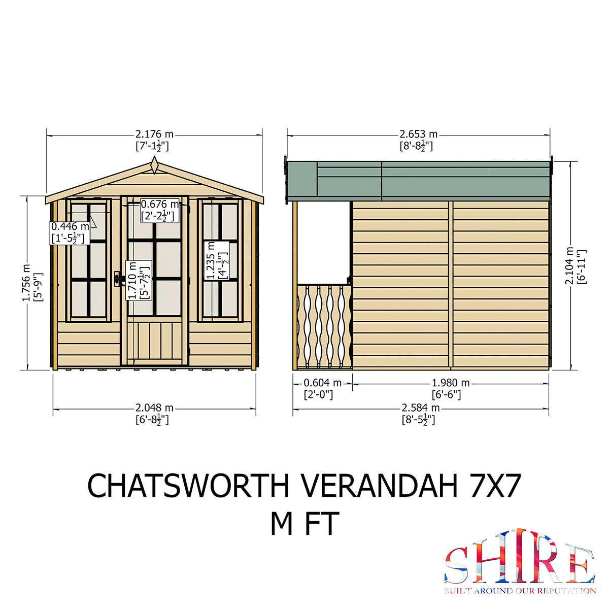 Shire Chatsworth 7ft x 10ft Summerhouse With Verandah
