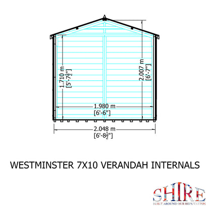Shire Kensington 7ft x 12ft Summerhouse With Verandah