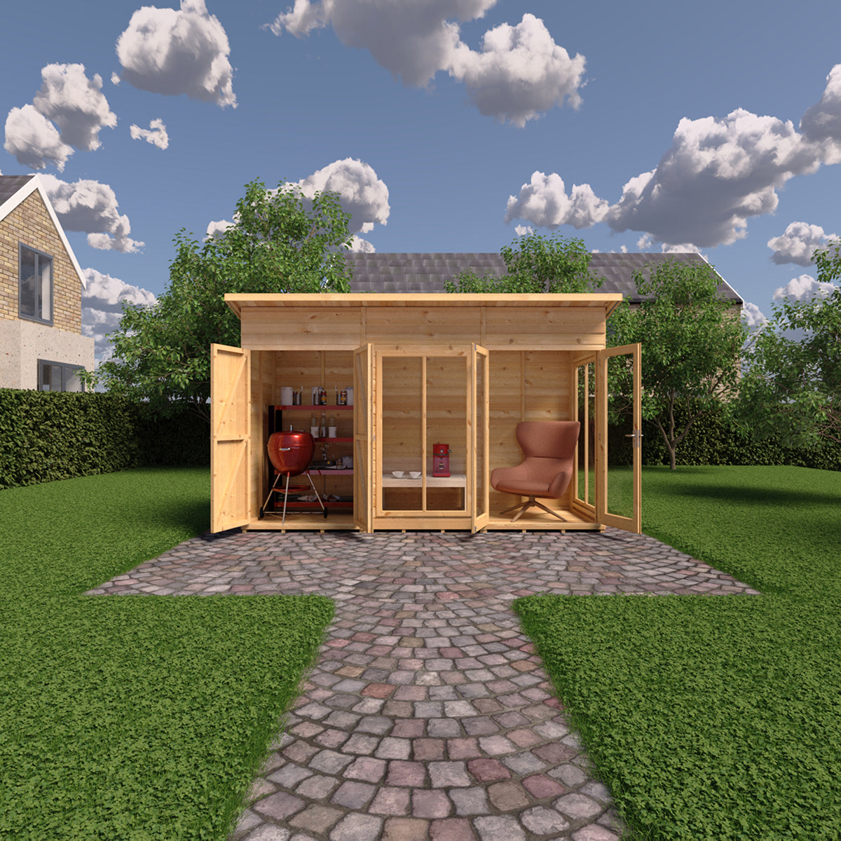 Shire Lela 12ft x 4ft Summerhouse with Storage