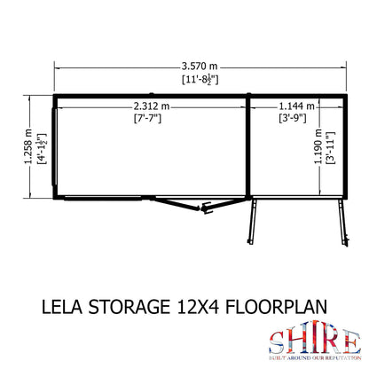 Shire Lela 12ft x 4ft Summerhouse with Storage