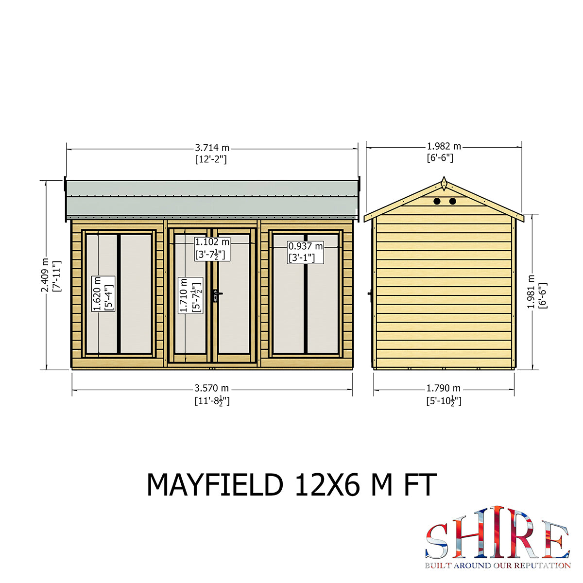 Shire Mayfield 12ft x 6ft Summerhouse