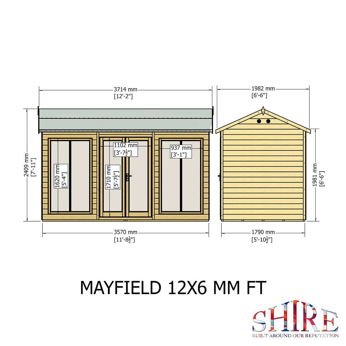 Shire Mayfield 12ft x 6ft Summerhouse