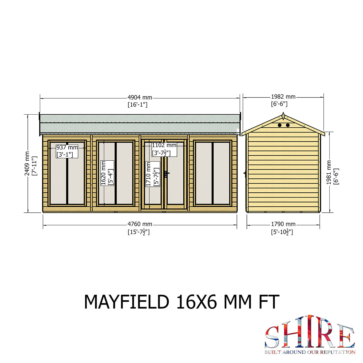 Shire Mayfield 16ft x 6ft Summerhouse