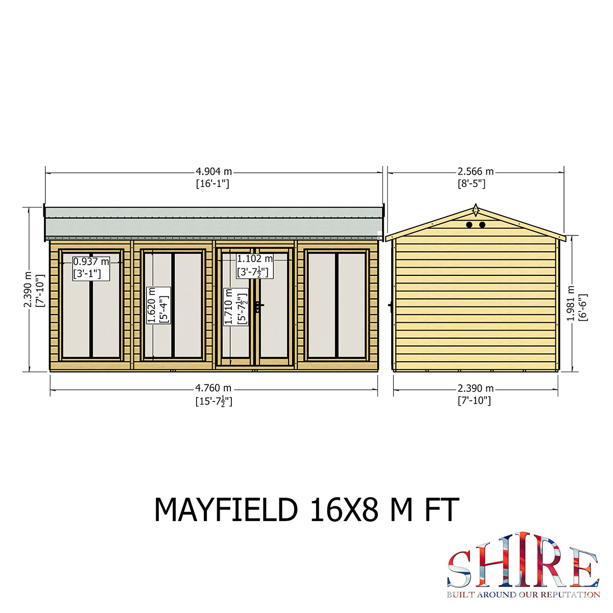 Shire Mayfield 16ft x 8ft Summerhouse