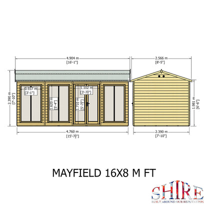 Shire Mayfield 16ft x 8ft Summerhouse