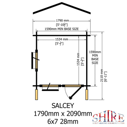 Shire Salcey 8ft x 8ft Mini Log Cabin Playhouse