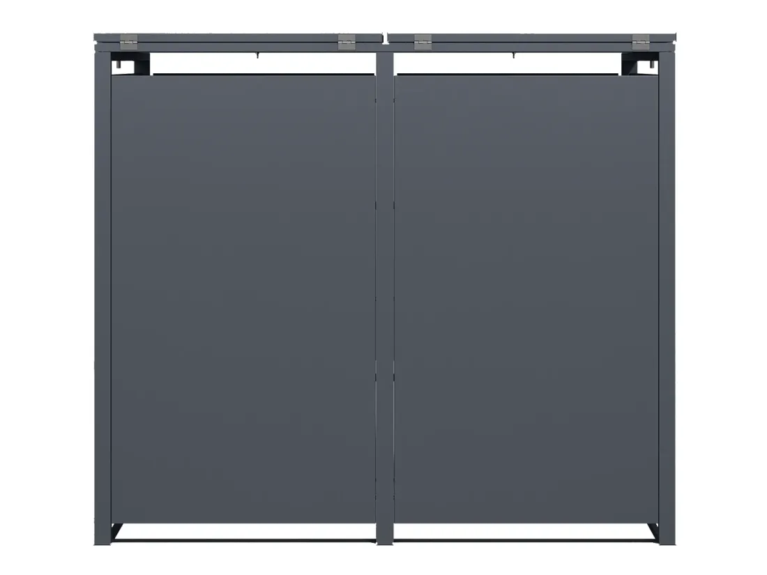 Anthracite Grey Solid Panel Wheelie Bin Storage - Double Bin Store