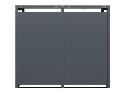 Anthracite Grey Solid Panel Wheelie Bin Storage - Double Bin Store