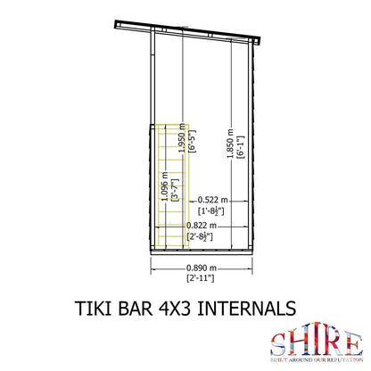 Shire 4ft x 3ft Tiki Bar