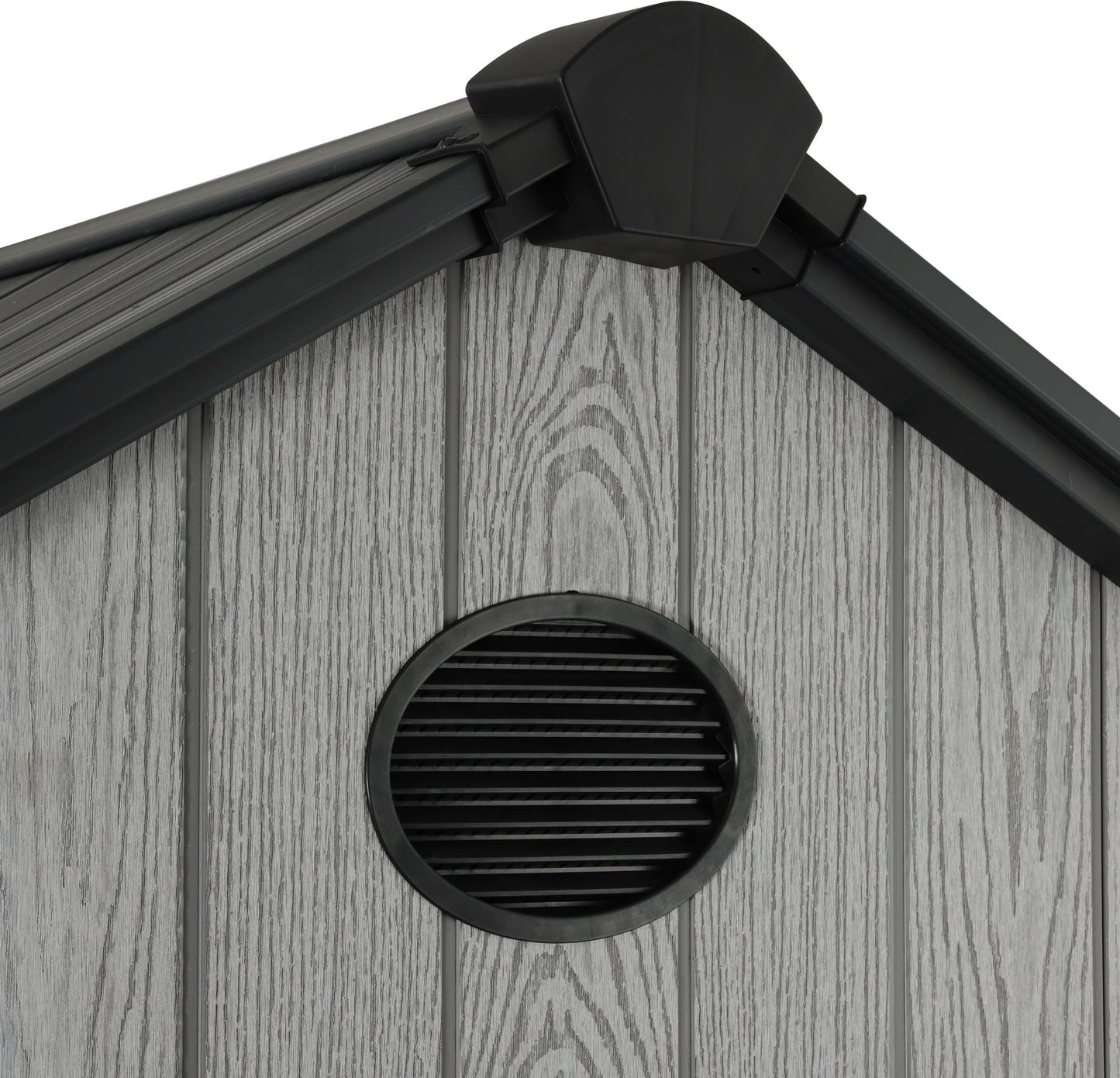 Pro Grade 6ft x 4ft Premium Plastic Garden Shed Double Door - Grey/Anthracite Wood Touch Texture