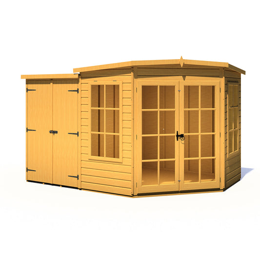 Shire Hampton 7ft x 11ft Summerhouse with Side Shed