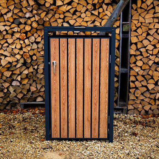 Wood Effect Wheelie Bin Storage - Single Bin Store